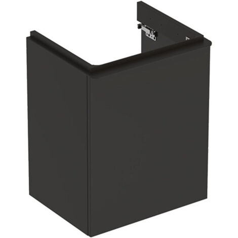 Meuble bas Geberit Smyle Square pour lave-mains,avec une porte: Largeur 49.2cm, Hauteur 61.7cm, Profondeur 40.6cm, gris velouté / laqué mat, gris velouté / thermopoudré mat, Largeur de lavabo:50cm, Ch