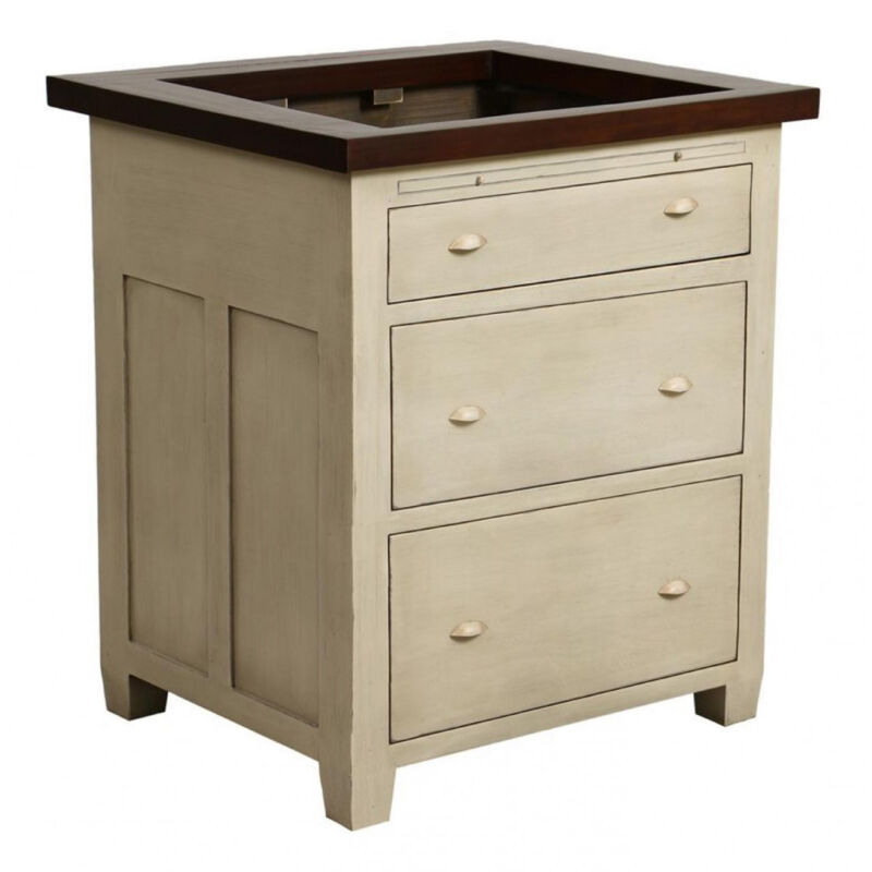 Meuble bas plaque 3 tiroirs - Bois - Beige - Interior's
