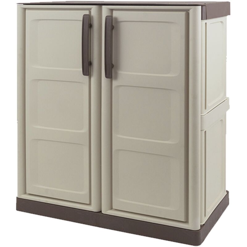 Artplast - Armoire de Rangement Garage Atelier - Armoire basse 2 portes et 1 étagère Réglable Polypropylène 70 x 39 x 85.5cm Charge 20 kg