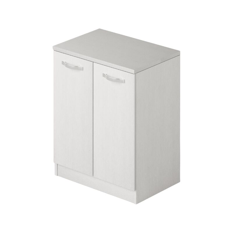 Meuble bas pour buanderie avec 2 portes, coloris Blanc H85,5x71x50cm