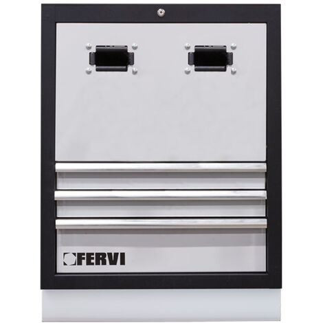 Meuble bas pour enrouleur de tuyau 680x458x910 mm pour atelier Fervi a007/18