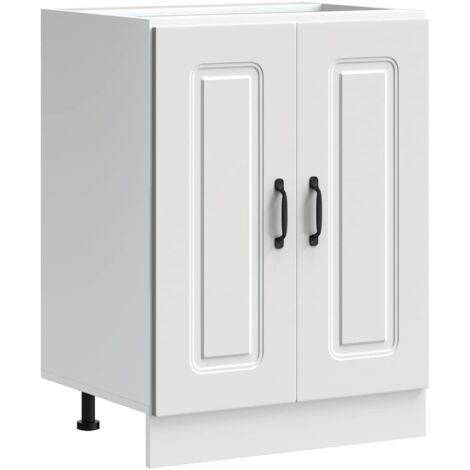 Meuble bas pour évier Kalmar blanc 60x46x81,5cm bois ingénierie CFW34441