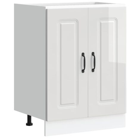 Meuble bas pour évier Kalmar blanc brillant 60x46x81,5 cm CFW31890