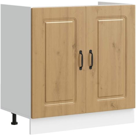 Meuble bas pour évier Kalmar chêne artisanal bois ingénierie CFW43244