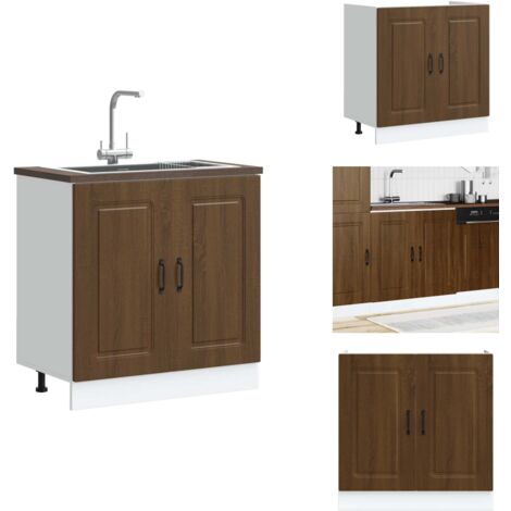 Meuble bas pour évier Kalmar chêne artisanal bois ingénierie - Meuble Bas D'évier - Meubles Bas D'évier - Meuble Bas De Cuisine - Meuble Bas De Cuisine Pour Évier