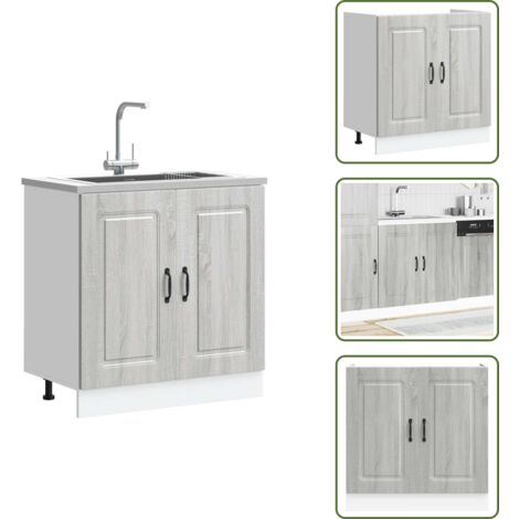 Meuble bas pour évier Kalmar chêne sonoma bois ingénierie - Meuble Bas D'évier - Meubles Bas D'évier - Meuble Bas De Cuisine - Meuble Bas De Cuisine Pour Évier