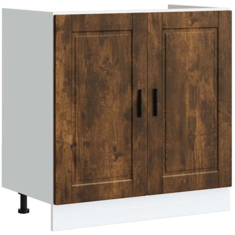 Meuble bas pour évier Porto chêne fumé bois ingénierie CFW42491