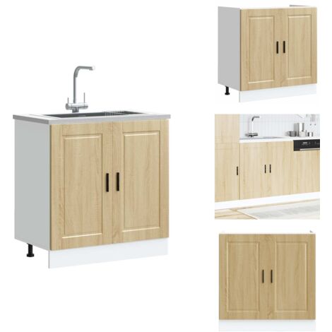 Meuble bas pour évier Porto chêne sonoma bois ingénierie - Meuble Bas D'évier - Meubles Bas D'évier - Meuble Bas De Cuisine - Meuble Bas De Cuisine Pour Évier