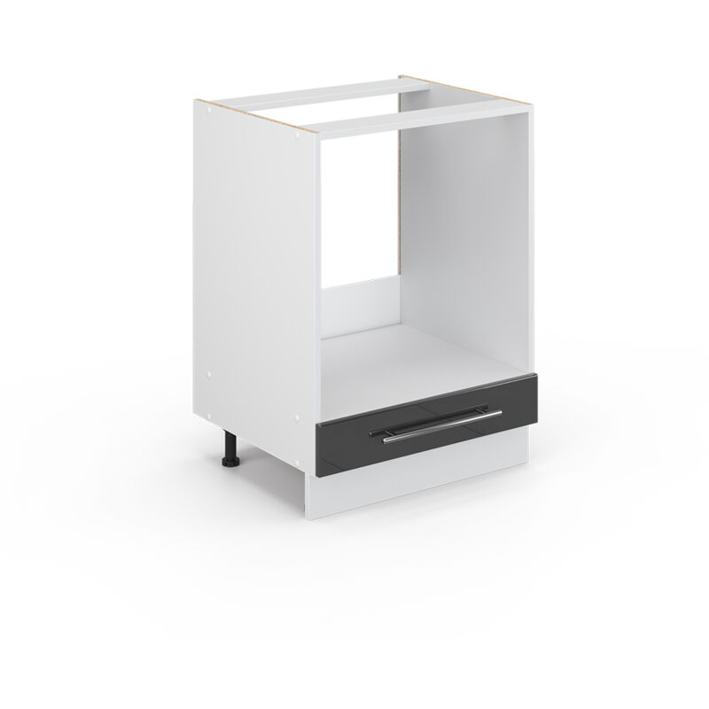 Meuble bas pour four „Fame-Line“ 60cm Anthracite brillant/Blanc - Vicco