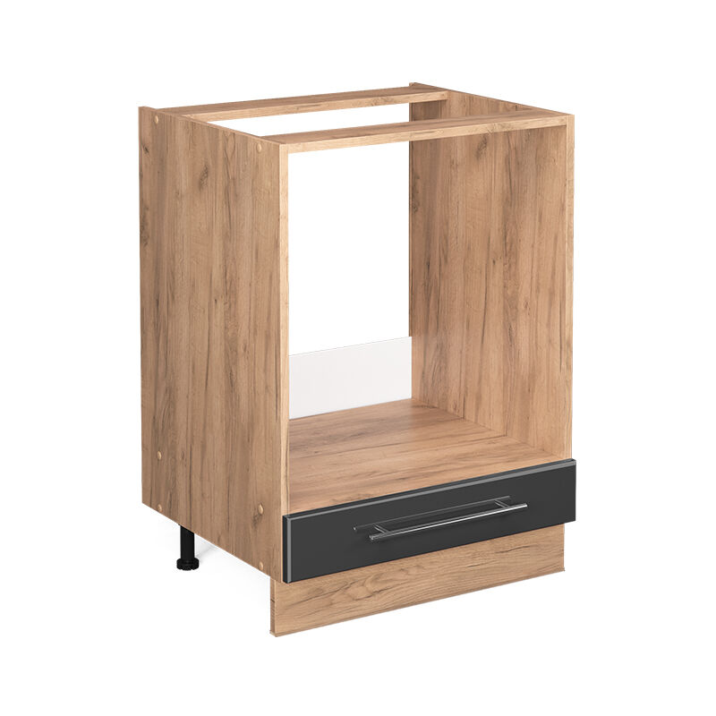 Meuble bas pour four "Fame-Line 60cm chêne/anthracite brilliant Vicco