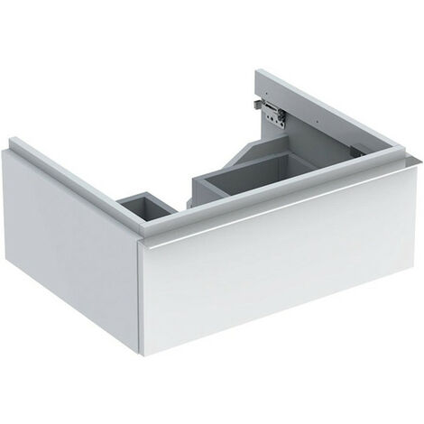 Meuble bas pour lavabo Geberit iCon,avec un tiroir: Largeur 74cm, Hauteur 24cm, Profondeur 47.7cm, Blanc / Laqué ultra-brillant