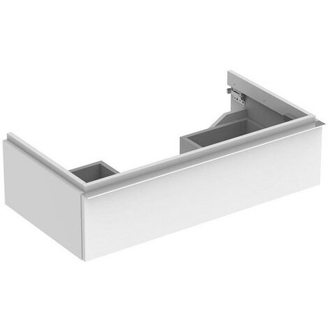 Meuble bas pour lavabo Geberit iCon,avec un tiroir: Largeur 89cm, Hauteur 24cm, Profondeur 47.7cm, Blanc / Laqué ultra-brillant