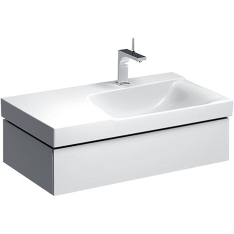 Meuble bas pour lavabo Geberit Xeno²avec plage de dépose,avec un tiroir: Largeur 88cm, Hauteur 22cm, Profondeur 46.2cm, Blanc / Laqué ultra-brillant, Largeur de lavabo:90cm