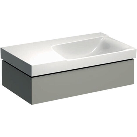Meuble bas pour lavabo Geberit Xeno²avec plage de dépose,avec un tiroir: Largeur 88cm, Hauteur 22cm, Profondeur 46.2cm, Greige / Laqué mat, Largeur de lavabo:90cm