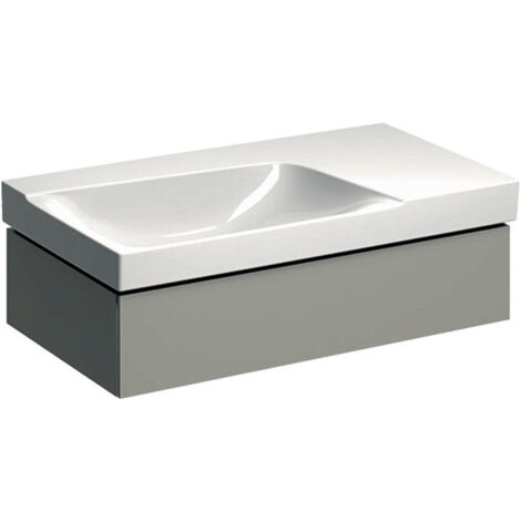Meuble bas pour lavabo Geberit Xeno²avec plage de dépose,avec un tiroir: Largeur 88cm, Hauteur 22cm, Profondeur 46.2cm, Greige / Laqué mat, Largeur de lavabo:90cm