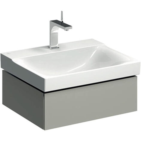 Meuble bas pour lavabo Geberit Xeno²,avec un tiroir: Largeur 58cm, Hauteur 22cm, Profondeur 46.2cm, Greige / Laqué mat