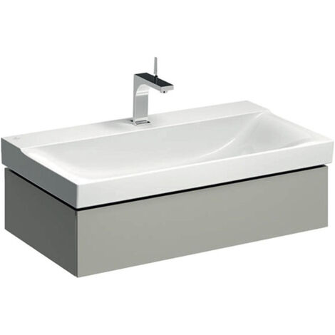 Meuble bas pour lavabo Geberit Xeno²,avec un tiroir: Largeur 88cm, Hauteur 22cm, Profondeur 46.2cm, Greige / Laqué mat