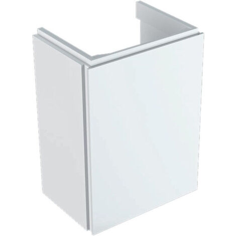Meuble bas pour lave-mains Geberit Xeno²,avec une porte: Largeur 38cm, Hauteur 52.5cm, Profondeur 26.5cm, Blanc / Laqué ultra-brillant