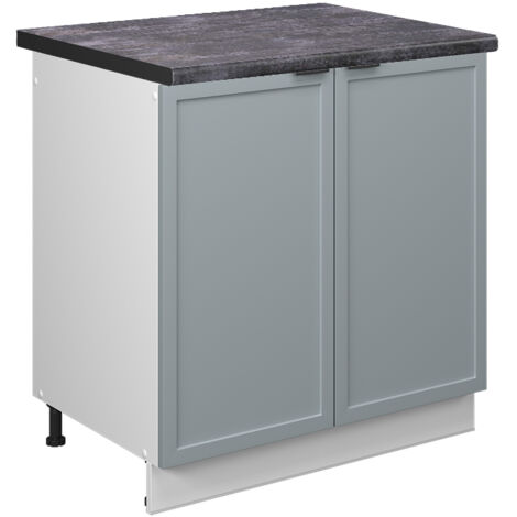 Meuble bas sous-évier Fame-Line, Bleu clair-gris, 80 cm , PT Anthracite, Vicco