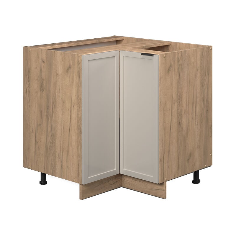 Meuble bas d'angle Fame-Line, GrisBeige, 80.5 cm sans plan de travail, Vicco