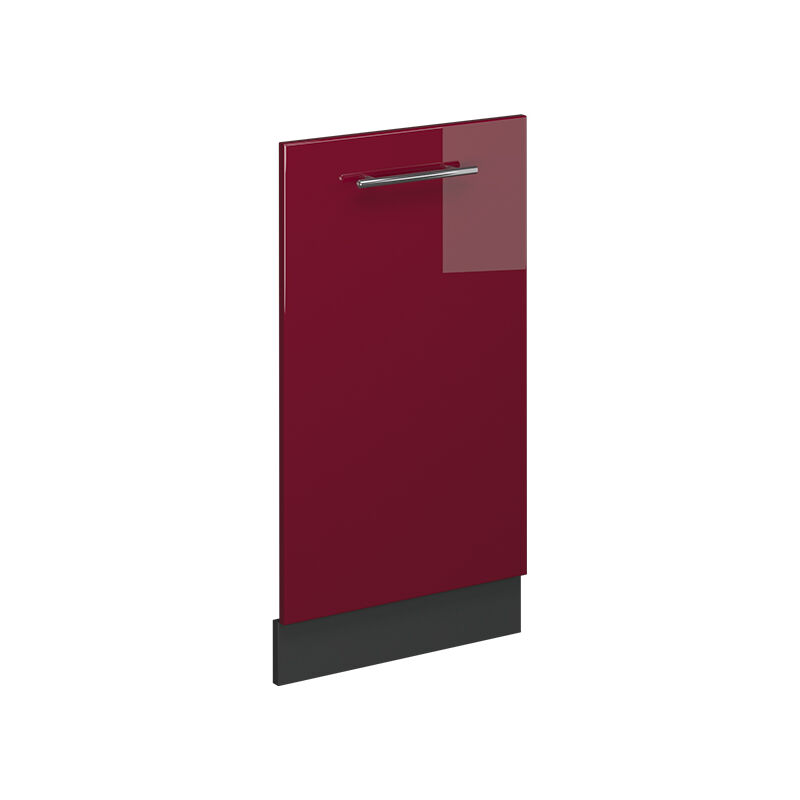 Façade de lave-vaisselle Fame-Line, Rouge bordeaux Haute brillance, 45cm sans pt Vicco