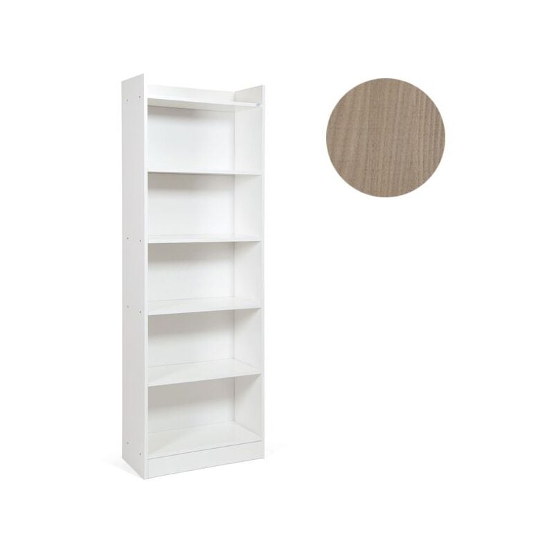 Webmarketpoint - Meuble bibliothèque couleur orme avec 6 étagères h. 180x64x29cm