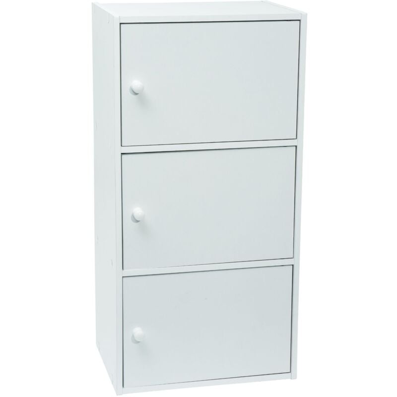 Werka Pro - Meuble blanc à portes 3 portes (80 x 40 x 29 cm)