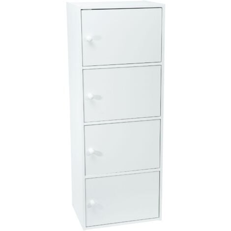 Meuble blanc 4 portes Werkapro 106x40x29cm