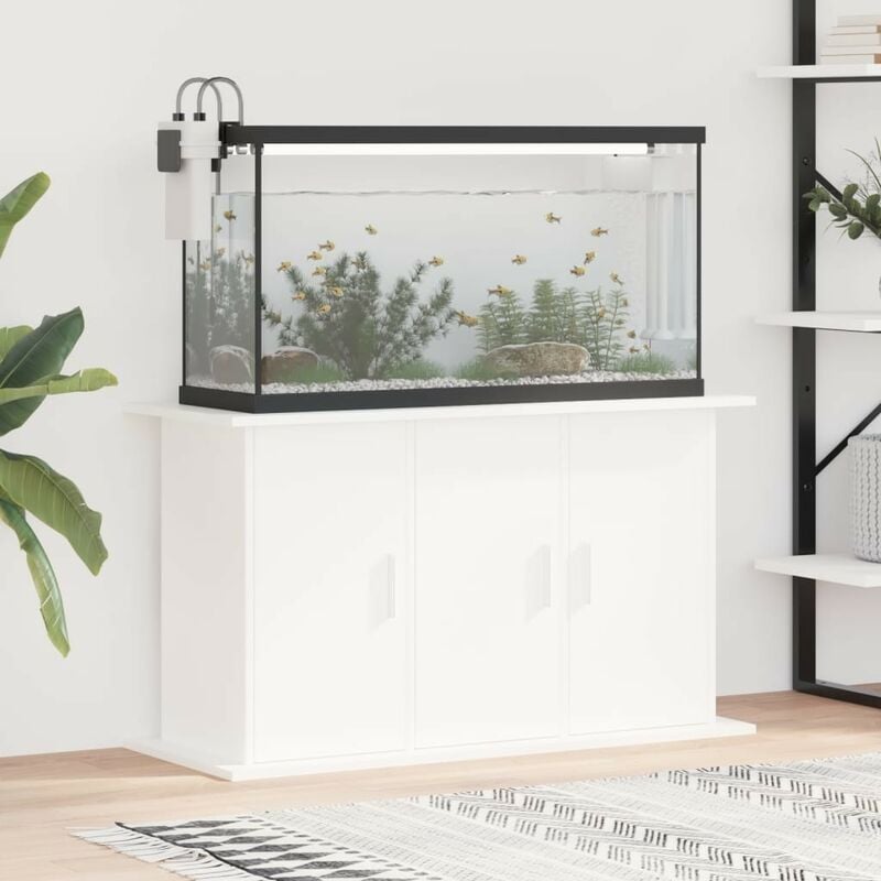 Meuble Blanc Pour aquariums de 100 x 40 cm. 3 Portes Support solide et stable pour aquariums - Blanc