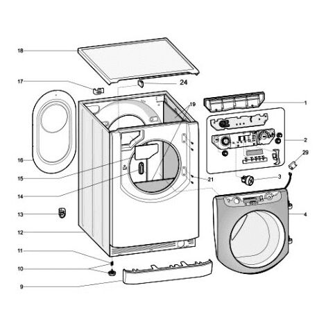 MEUBLE BLANC PW 62 L ARIS.AQUALTIS REP12 POUR LAVE LINGE ARISTON - C00119082