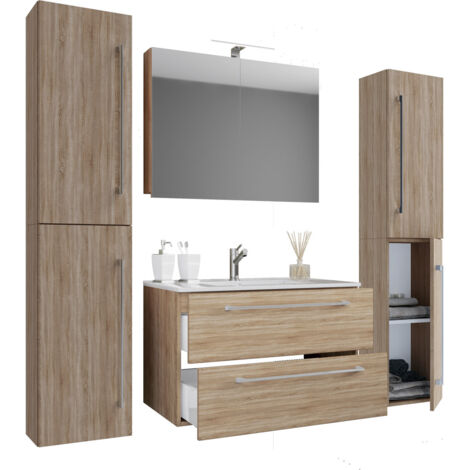 Meuble bogue, lavage Badinos H. 150 x L. 130 x P. 46 cm Sonoma Eiche