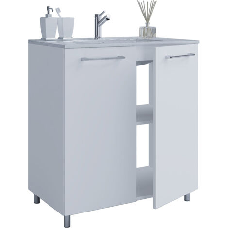 Meuble bogue, lavage Badinos H. 86 x L. 60 x P. 46 cm Blanc