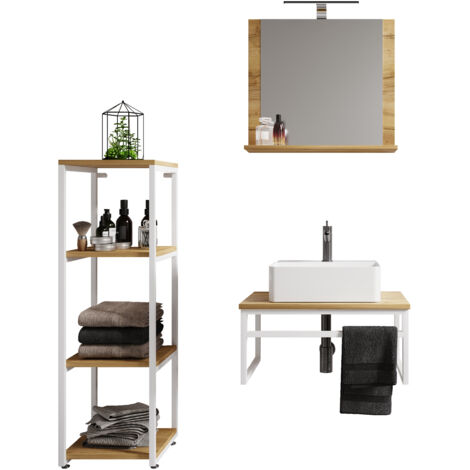 Meuble bogue, lavage Bitila 0 Blanc/Hong Eiche