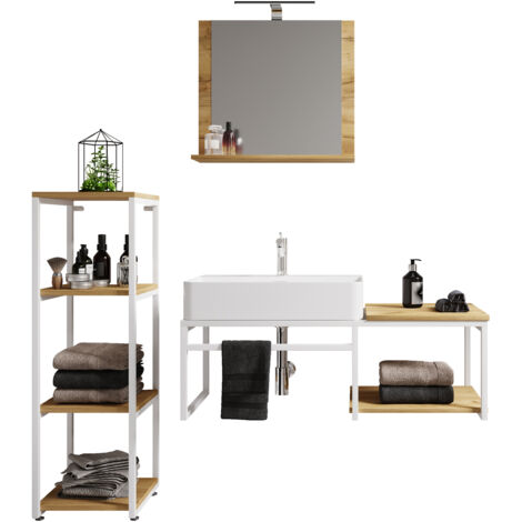 Meuble bogue, lavage Bitila 0 Blanc/Hong Eiche