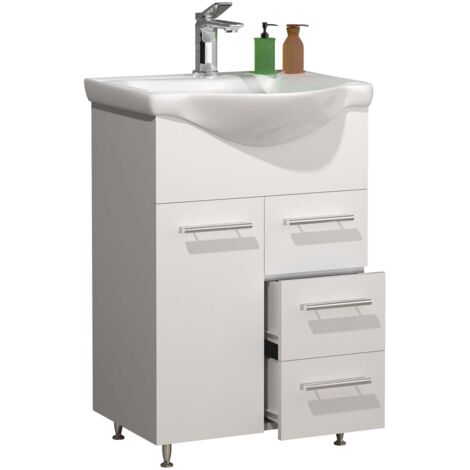 Meuble bogue, lavage Lisalo H. 81 x L. 55 x P. 45 cm Blanc