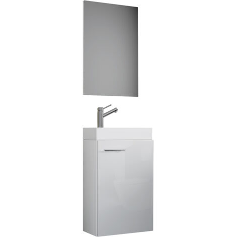 Meuble bogue, lavage Slito L. 41 x H. 130 x P. 22 cm Blanc
