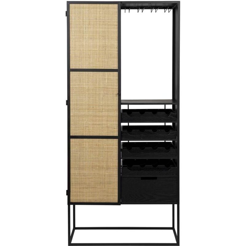 Boite A Design - Meuble range bouteille, Meuble à bouteilles de vin en bois Guuji Rotin en Wood