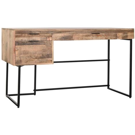Meuble Bureau Mangue Métal 150X60X85 Naturel
