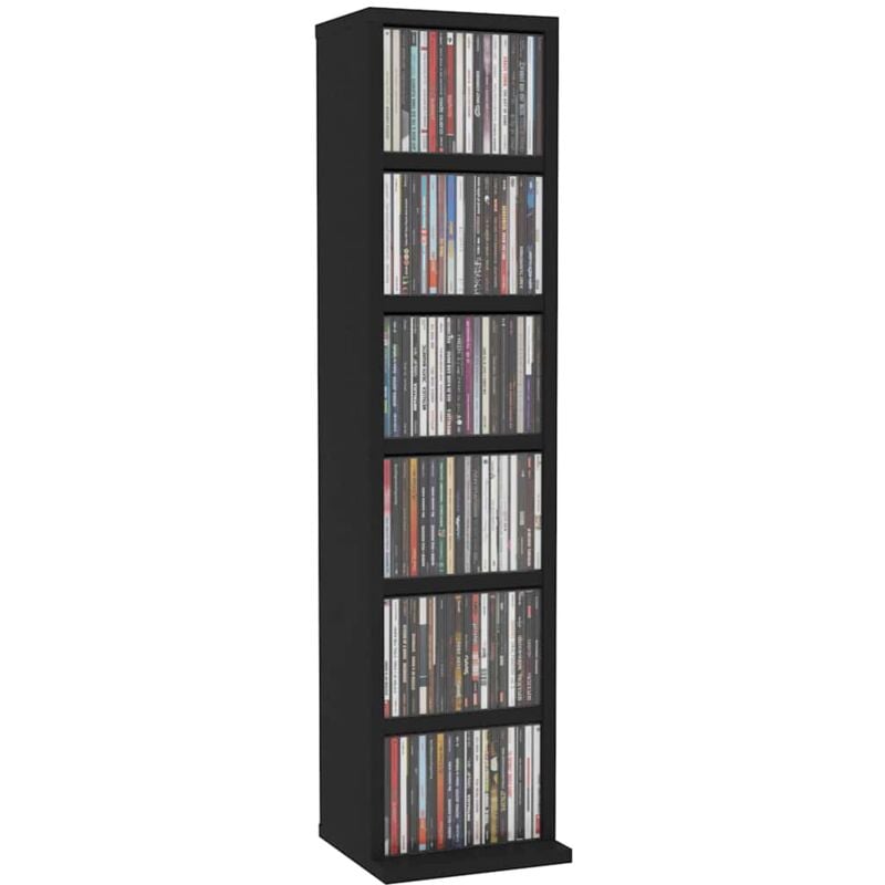 Maison Chic - Meuble cd Meuble Étagère Noir 21x20x88 cm Bois d'ingénierie