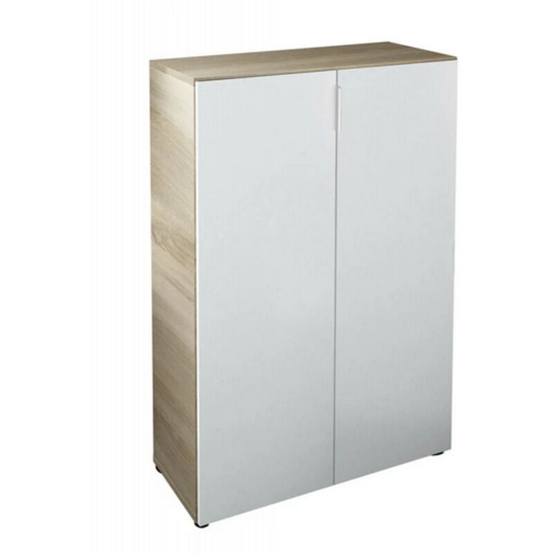 Armoire polyvalente 6 étagères, capacité 28 paires de chaussures, coloris blanc, dimensions 70 x 103 x 36 cm