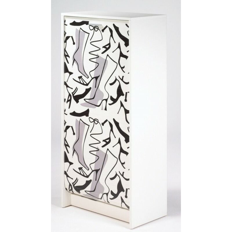 Beaux Meubles Pas Chers - Meuble à Chaussures Blanc 7 Tablettes 21 paires - Coloris: Bottes 201