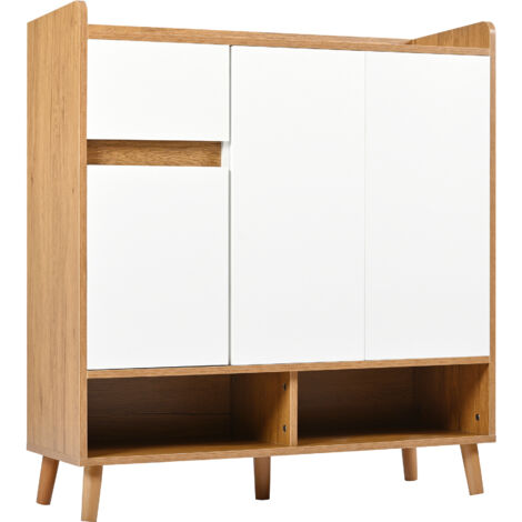 Meuble Chaussures/commode/buffet, Organisateur Réglable Pieds Bois Massif H99×b90×t35 Cm