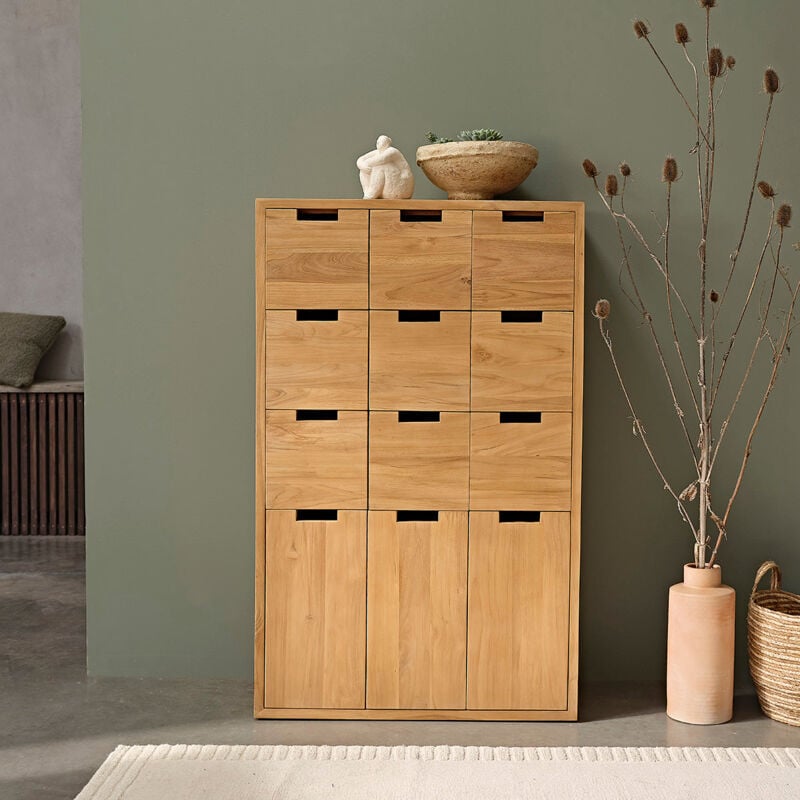 Meuble à chaussures en teck massif