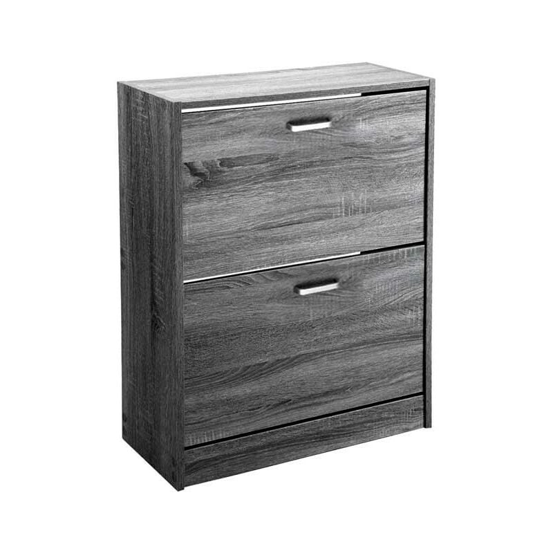 Meuble à chaussures gris moderne 2 rabats minces cm 63 x 24 x 81 h