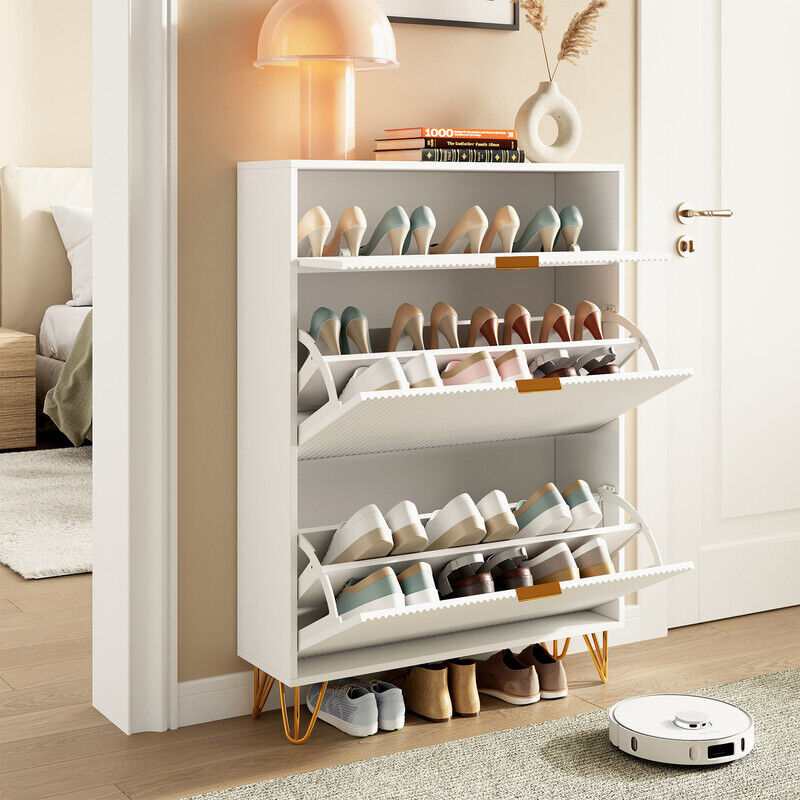 Meuble Chaussures, Meuble de Rangement à Chaussures Armoire, Commode à Chaussures, Étagère à Chaussures Étroite, 80 x 24 x 118.5 cm, Spour Entrée,