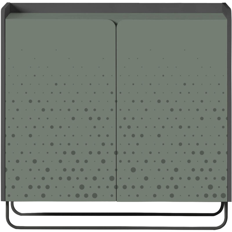 Herdasa - Meuble à chaussures, foss, 526 graphite et vert avec sérigraphie pluie.