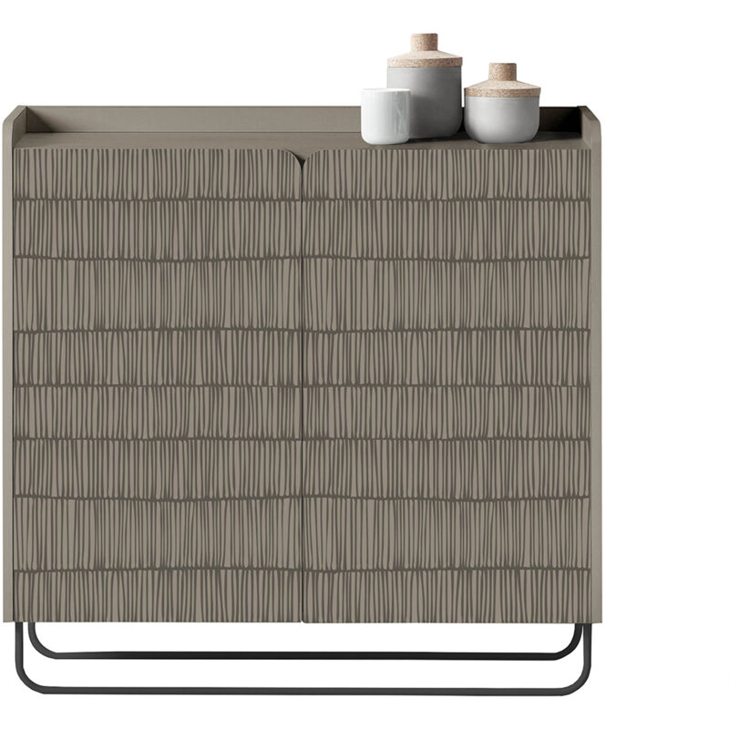 Herdasa - Meuble à chaussures, foss, 526 taupe avec sérigraphie bambou.