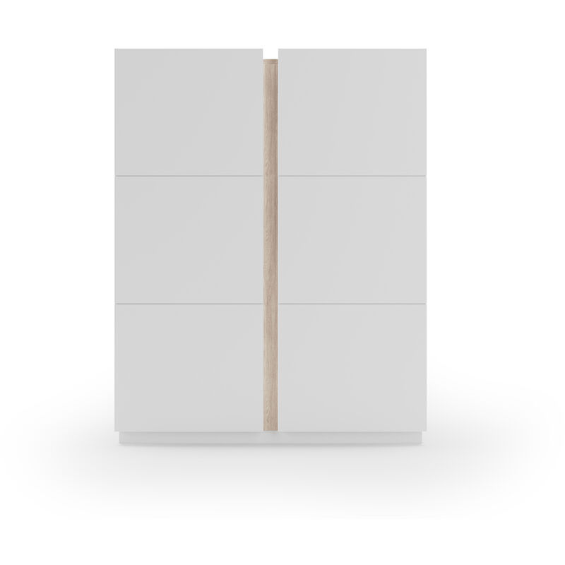 Herdasa - Meuble à chaussures, modèle hessa (517blanc), avec deux portes . Blanc-Chêne Clair