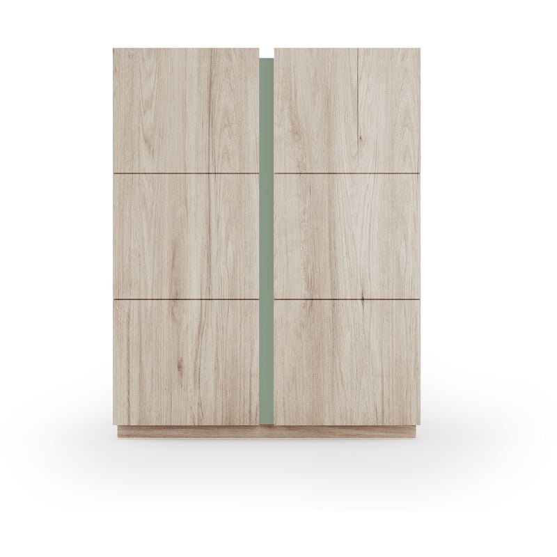 Herdasa - Meuble à chaussures, modèle hessa (517chêne), avec deux portes . Chêne Clair-Vert