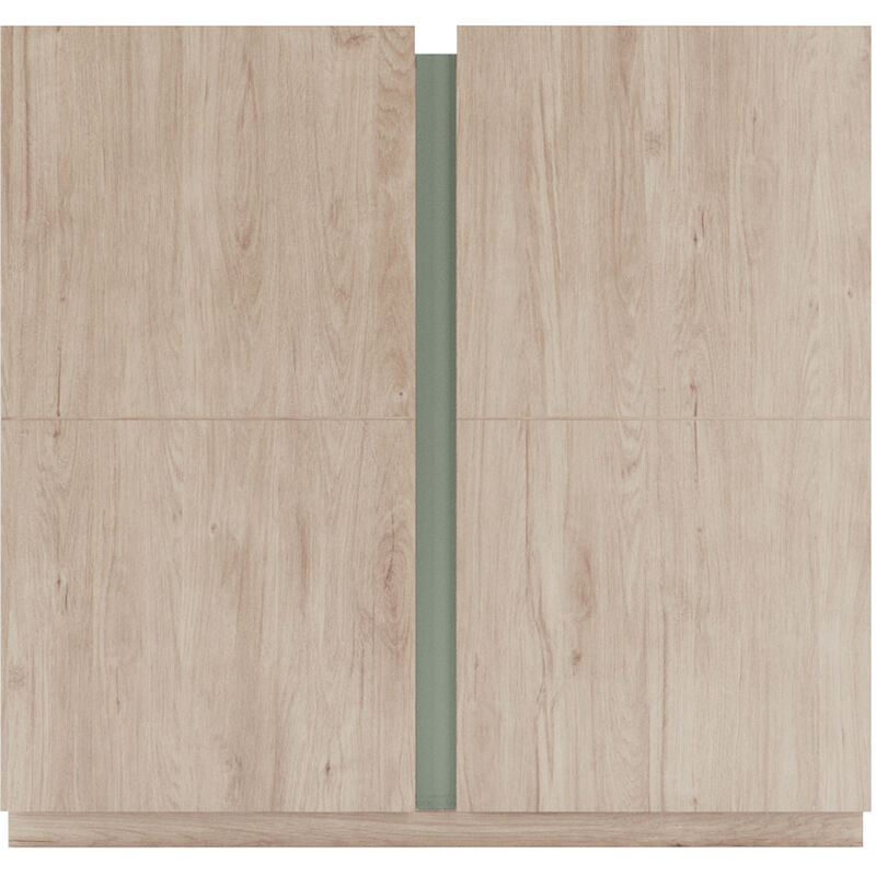 Herdasa - Meuble à chaussures, modèle odda (516chêne), avec deux portes . Chêne Clair-Vert